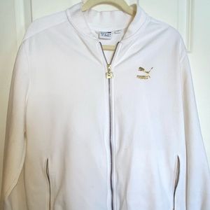 UEC white puma men's zip up light weight jacket